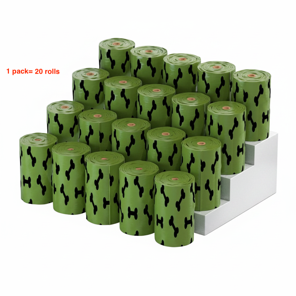 Eco-Friendly Dog Poop Bags – Thickened & Fully Degradable (20 Rolls)